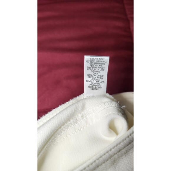 Versona Modern Fit White Pants w/ Matching Belt NWT Size 10 Chic Mid Rise - Picture 10 of 12